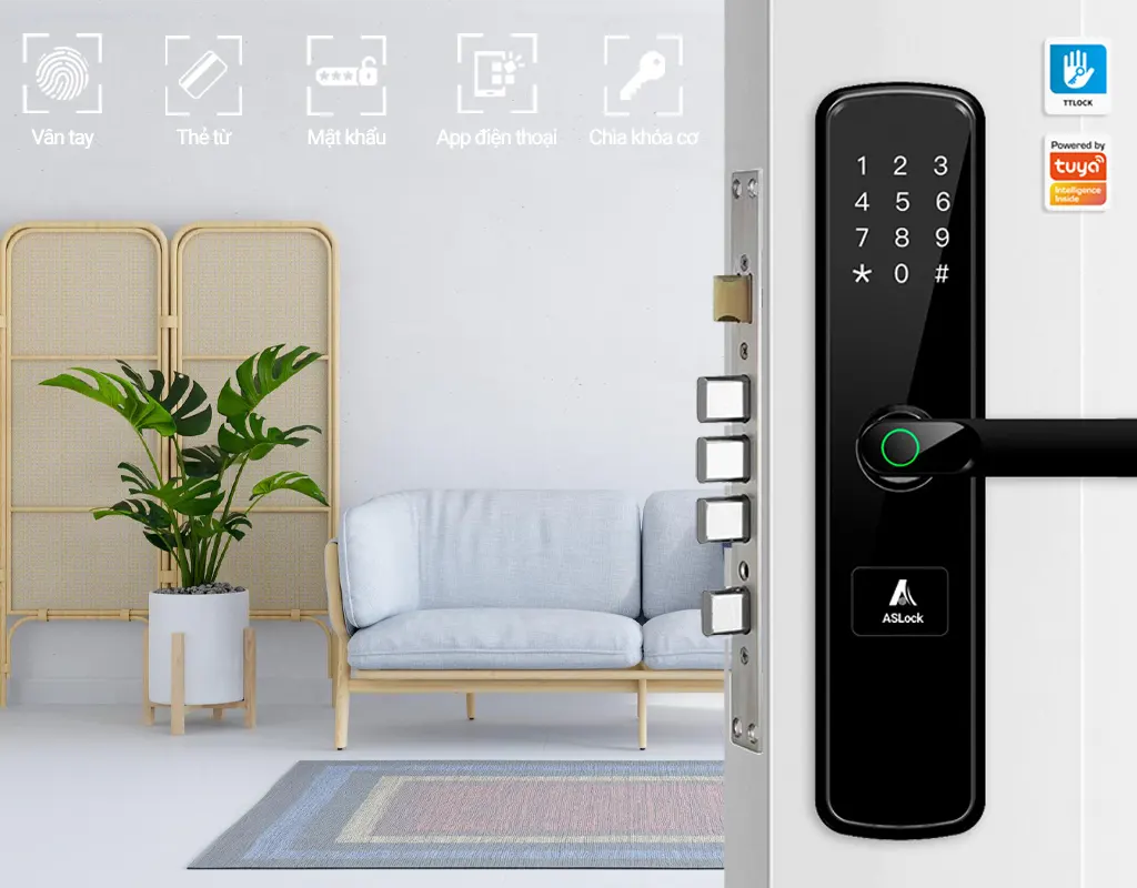 Khóa vân tay chống trộm ASLock AF026 – Giải pháp an ninh thông minh cho cửa gỗ hiện đại