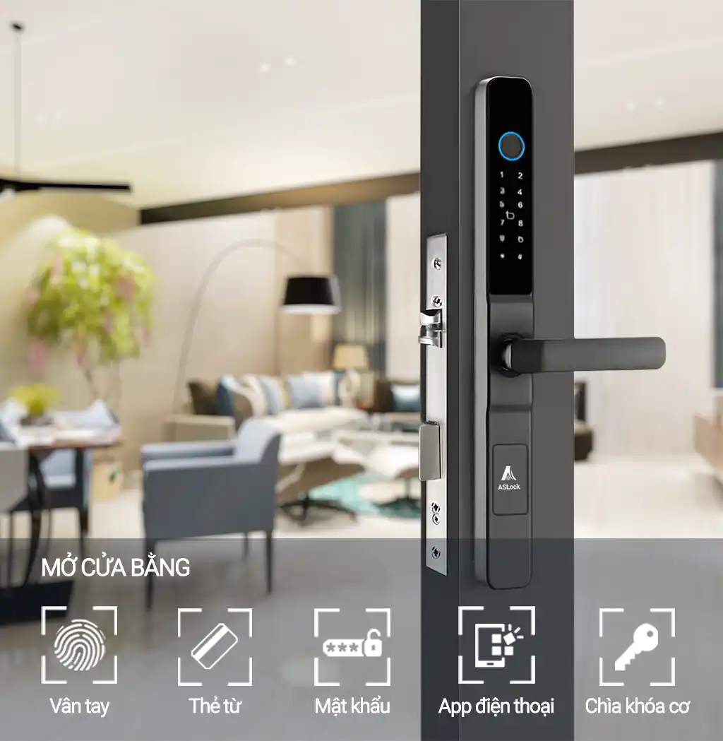 Khóa vân tay cửa nhôm AA271 – Giải pháp bảo mật thông minh cho không gian hiện đại
