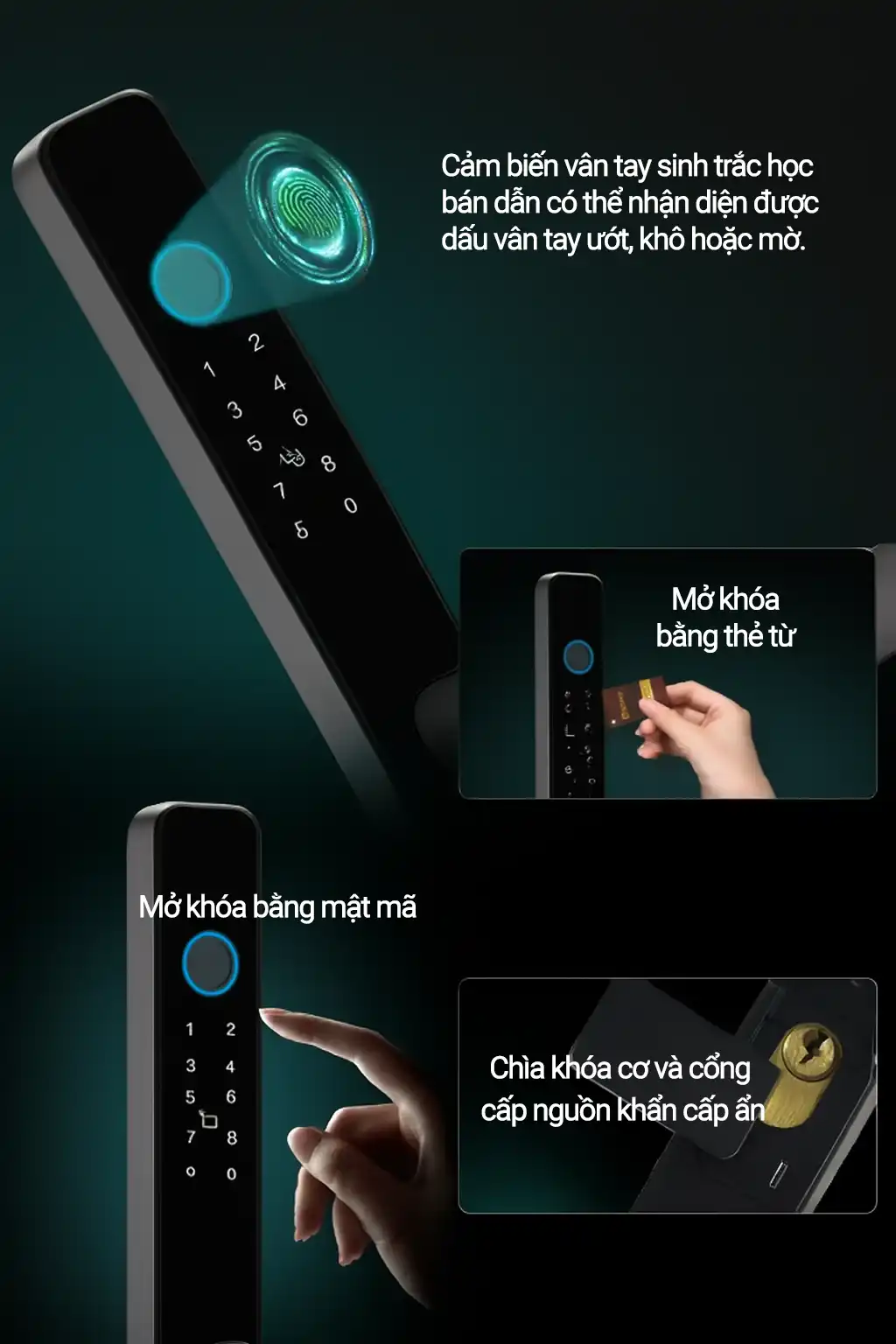 Cảm biến sinh trắc học – Nhận diện chính xác cả khi tay ướt hoặc khô