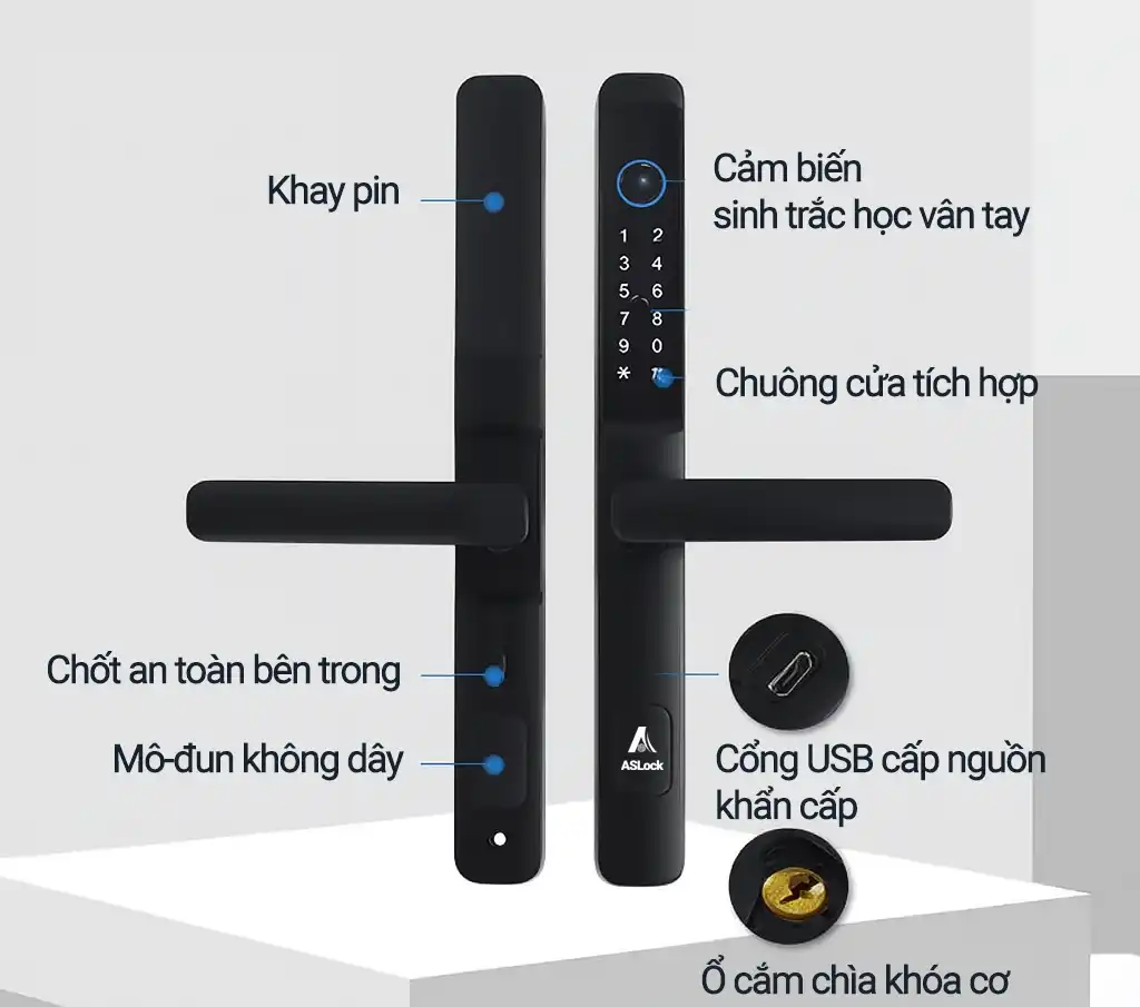 Khóa vân tay AA511 cho cửa nhôm – Giải pháp bảo mật cao cấp, tiện nghi và sang trọng