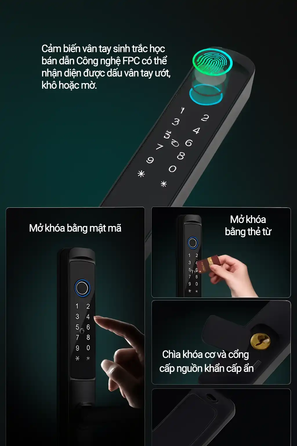Khóa vân tay AA511 cho cửa nhôm – Giải pháp bảo mật cao cấp, tiện nghi và sang trọng